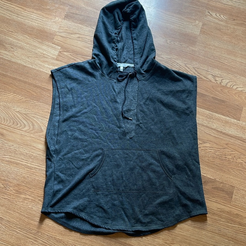 Victoria's Secret Gray Hooded Vest XL Sleeveless Sweatshirt Angel Wings Hoodie